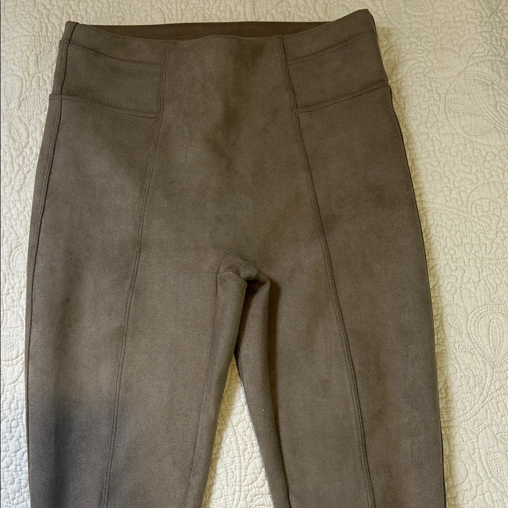 Suede-Look Brown Leggings